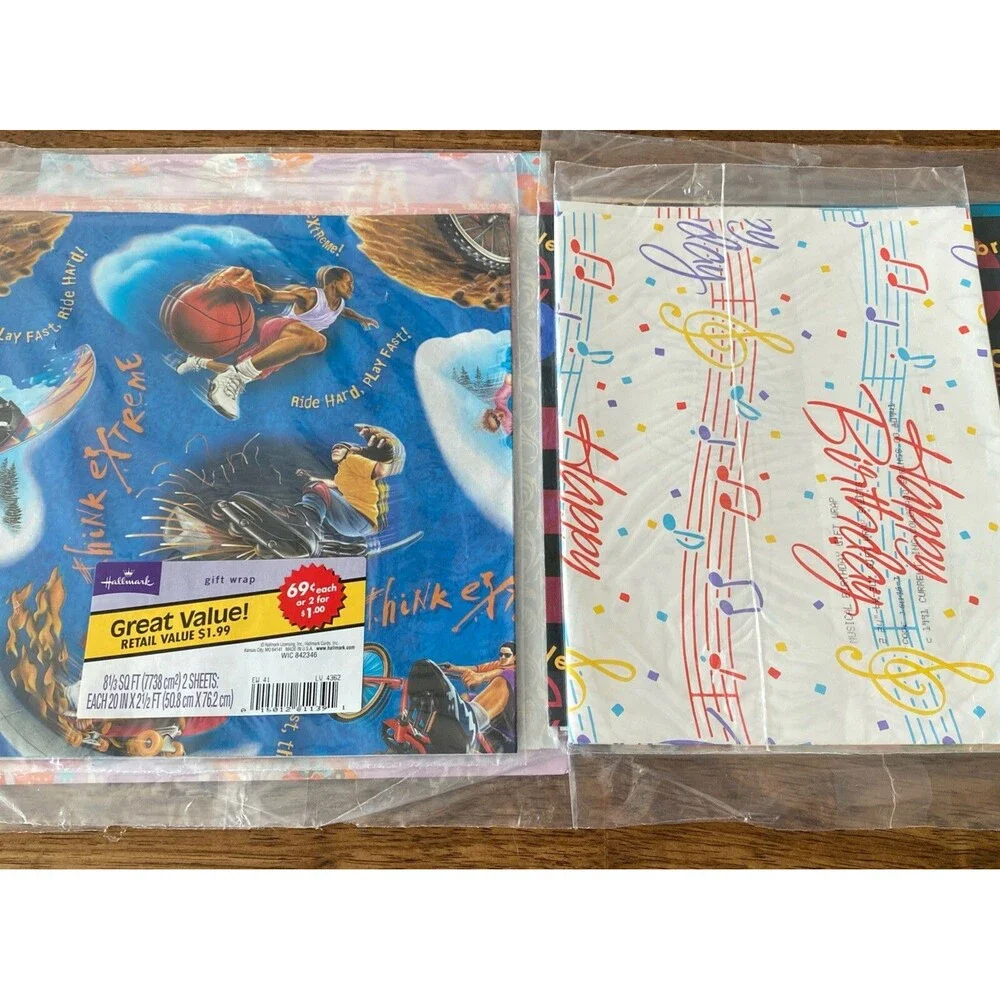 Vintage Wrapping Paper Large Lot Many New Christmas Baby Wedding Holiday Kids